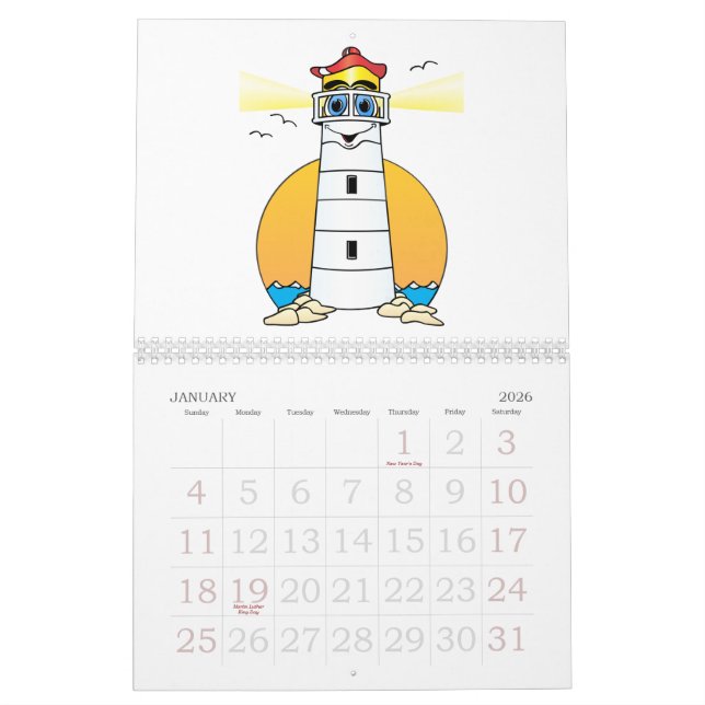 Calendario de faro de personalizado (Jan 2026)