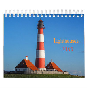 Calendario de faro de personalizado Texto de año e