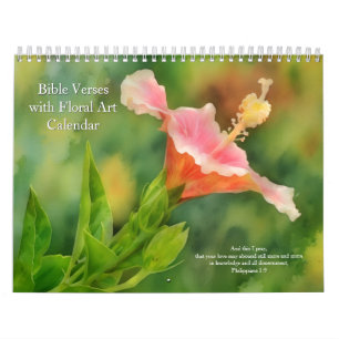 Calendario de Fe con Versículos Bíblicos y Arte Fl