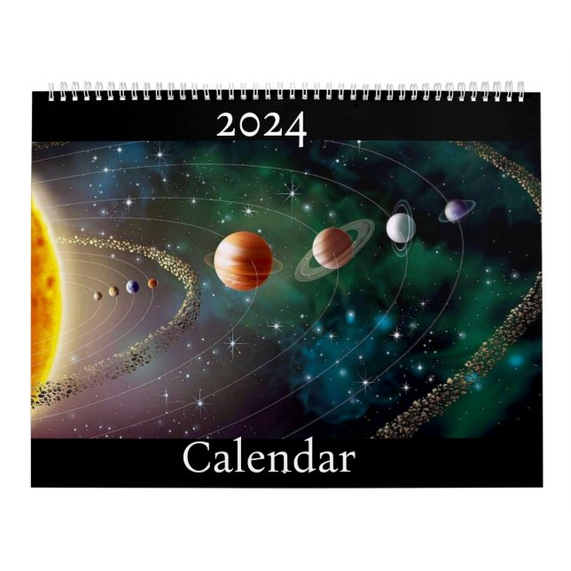 Calendario de fecha del sistema solar de 2024 (Tapa)