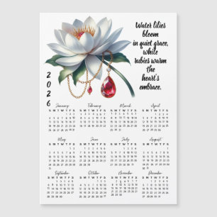 Calendario de Flor y Piedra de Nacimiento de Julio