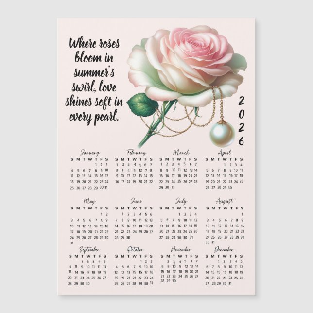 Calendario de Flor y Piedra de Nacimiento de Junio (Anverso)