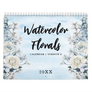 Calendario de floraciones de acuarela