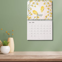 Calendario de florales de acuarela de Personalizad