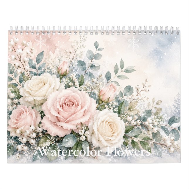 Calendario de Flores Acuarela  (Tapa)