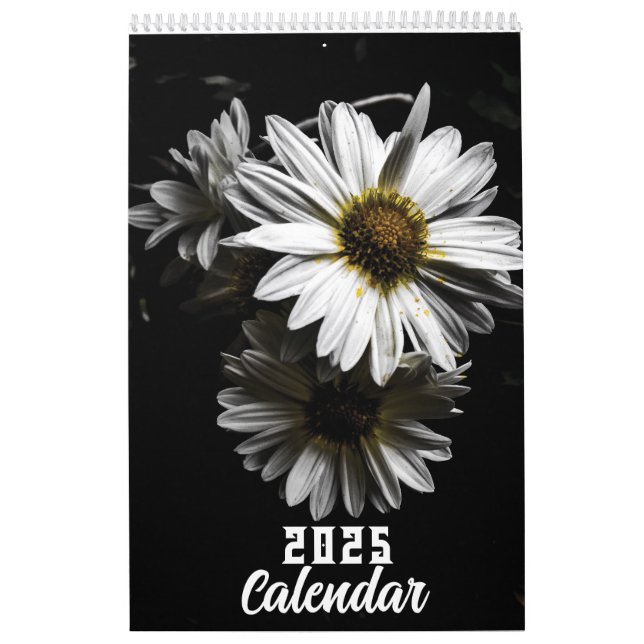 calendario de flores blancas 2025 (Tapa)