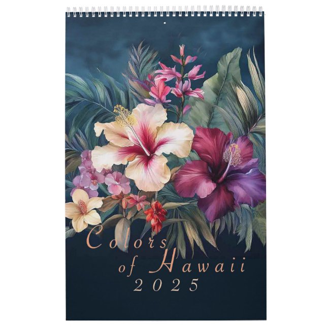 Calendario de Flores de Agua de Hawái 2025 (Tapa)
