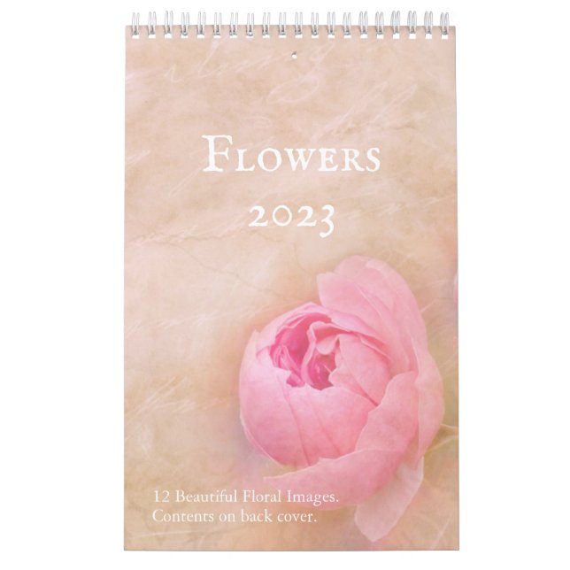 Calendario de flores de bonito 2023 de 12 meses (Tapa)