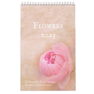 Calendario de flores de bonito de 12 meses