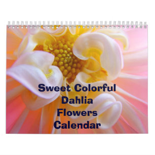 Calendario de Flores de Dalia Coloridas Dulces Flo