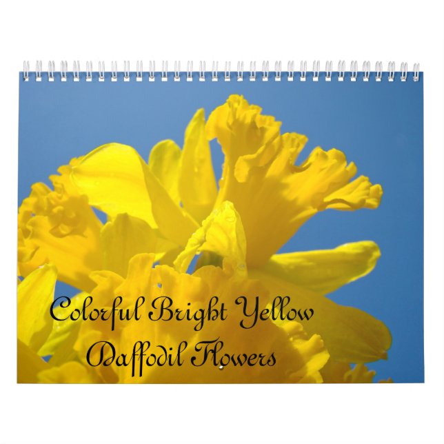 Calendario de flores de narcisos amarillos brillan (Tapa)