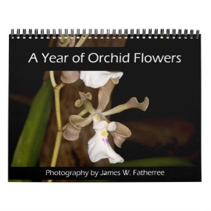 Calendario de Flores de Orquídeas de Pared por J.