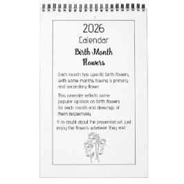 Calendario de Flores del Mes de Nacimiento