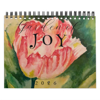 Calendario de Flores en Acuarela de 12 Meses en Do
