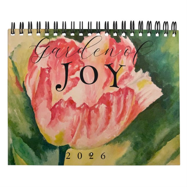 Calendario de Flores en Acuarela de 12 Meses en Do (Tapa)