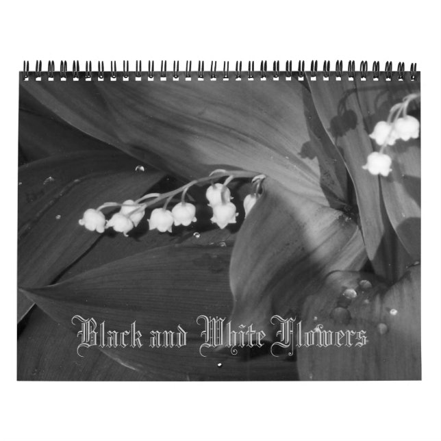 Calendario de flores en blanco y negro (Tapa)