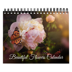 Calendario de flores hermosas de tamaño pequeño