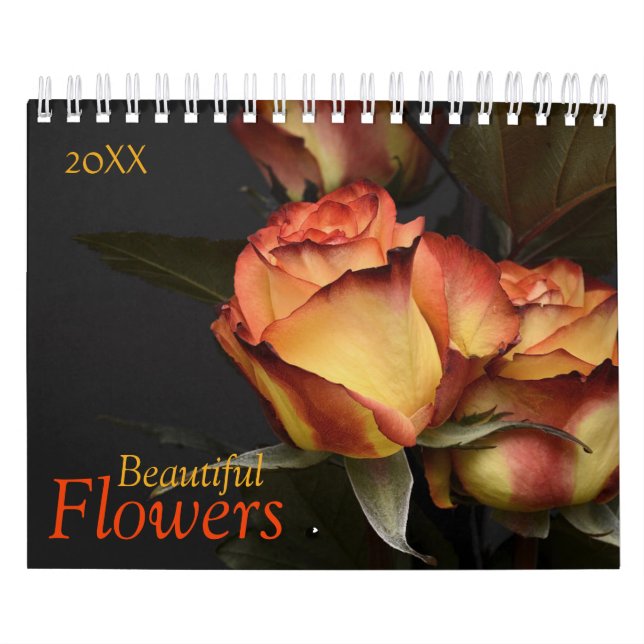 Calendario de flores personalizados | Texto de año (Tapa)