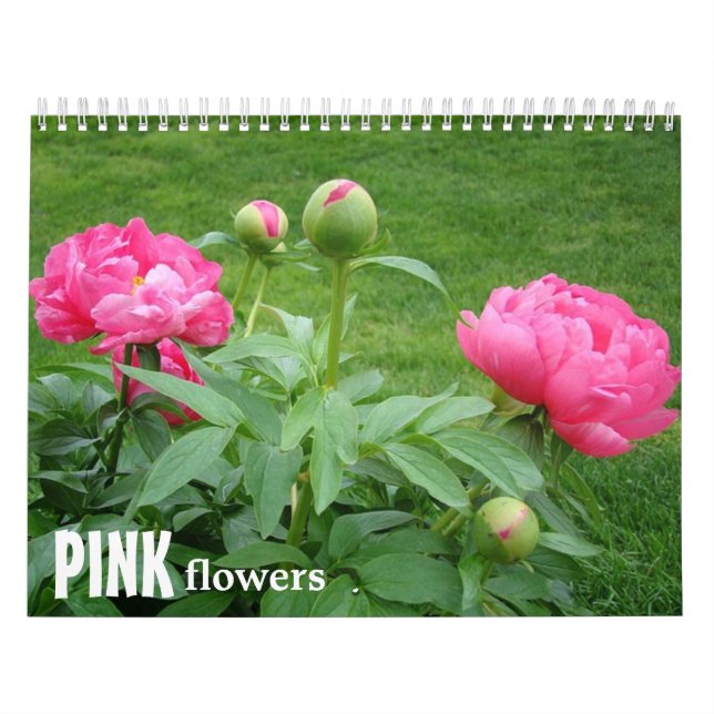 Calendario de flores rosadas (Tapa)