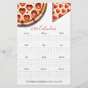 Calendario de Flyers Pizza Restaurants 2025