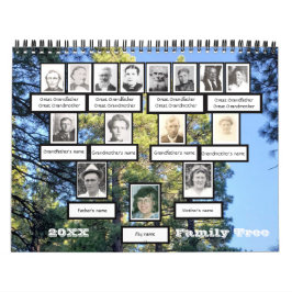 Calendario de fondo de 12 fotos de la familia de f