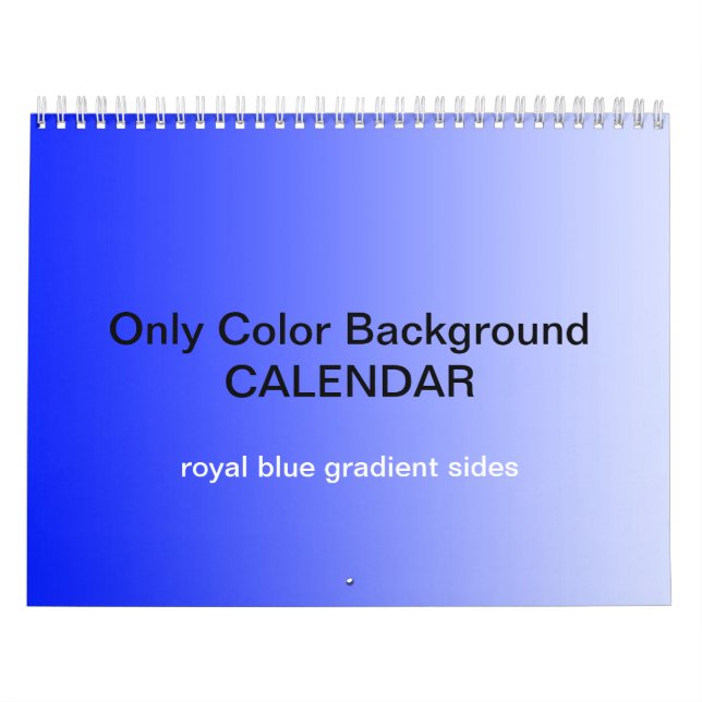 Calendario de fondo de color único - azul real (Tapa)