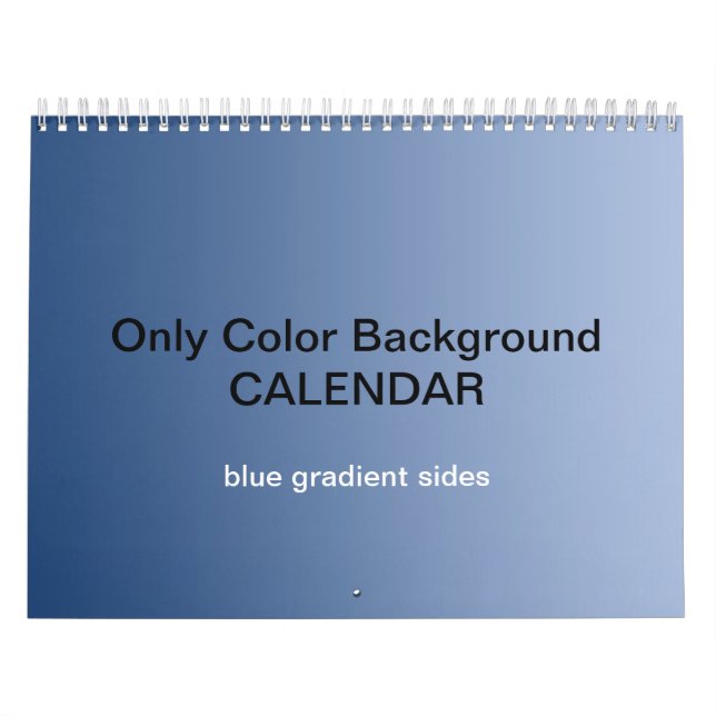 Calendario de fondo de color único - Gradientes az (Tapa)