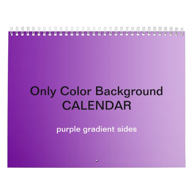 Calendario de fondo de color único - Gradientes pú (Tapa)