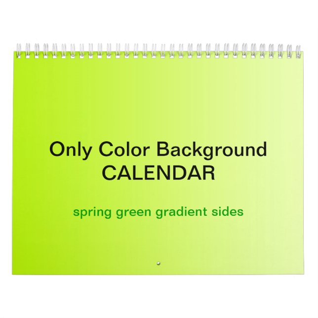 Calendario de fondo de color único - Grado verde d (Tapa)