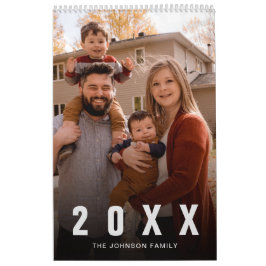 Calendario de fotografía familiar simple