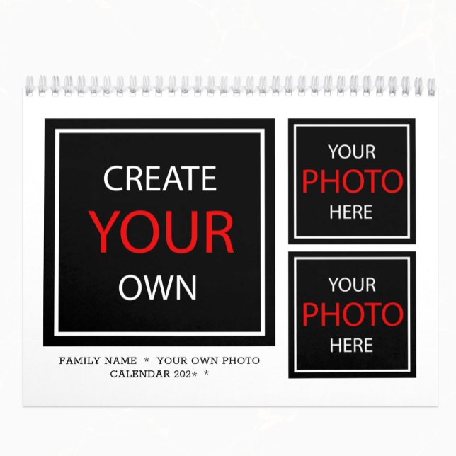 Calendario de fotos 2026 / Crea tu propio personal (Template Photo Calendar)
