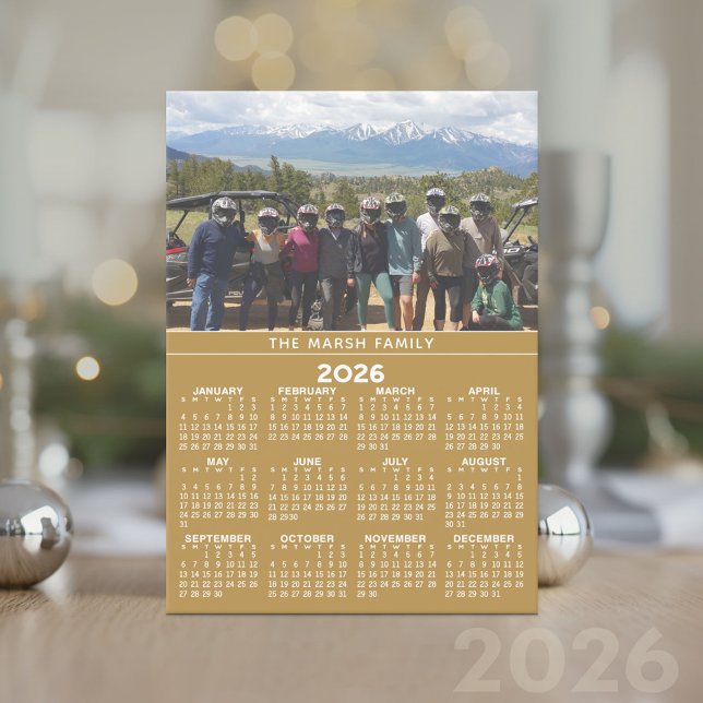Calendario de Fotos Año 2024 - Tarjeta de Navidad  (2026 Calendar Card)