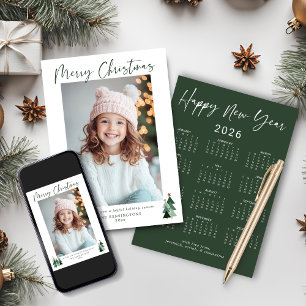 Calendario de Fotos de Árbol de Navidad Verde Oscu