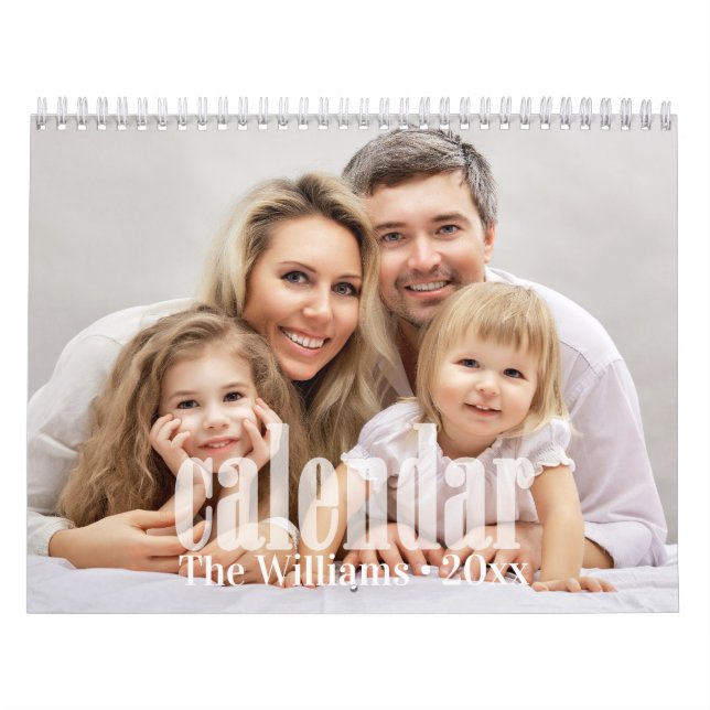 Calendario de fotos de familia, calendario editabl (Tapa)