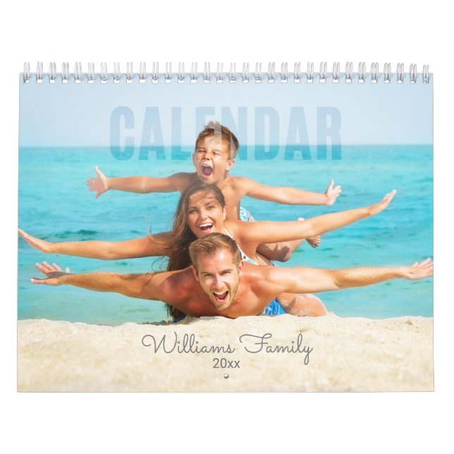 Calendario de fotos de familia, calendario editabl (Tapa)