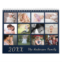 Calendario de fotos de familia moderno 2026 – negr