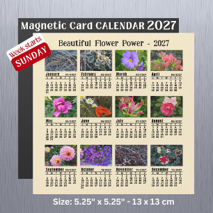 Calendario de Fotos de Flores 2027 Domingo Semana