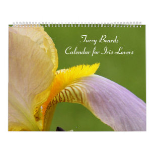 Calendario de fotos de flores de Iris difusas