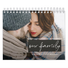 Calendario de fotos de guiones familiares