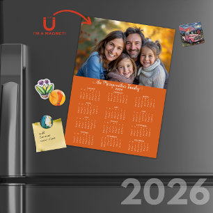 Calendario de fotos de Naranja quemado moderno 202