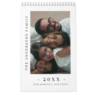Calendario de Fotos Familiar Minimalista Moderno