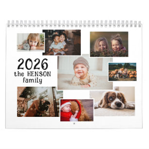 Calendario de Fotos Familiares 2026 con 12 Fotos M