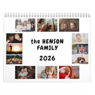 Calendario de Fotos Familiares 2026 Mensual 12 Fot