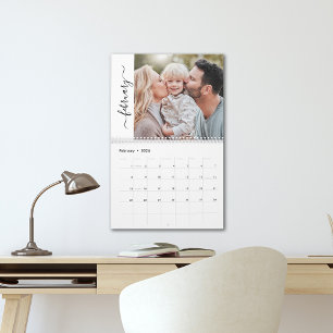 Calendario de fotos familiares de 12 meses con gui