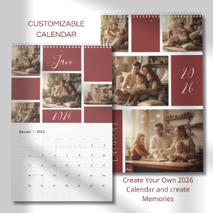 Calendario de Fotos Familiares Elegante 2026