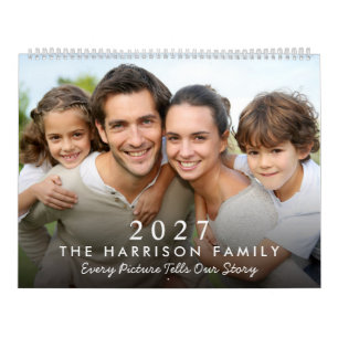 Calendario de Fotos Familiares Minimalista 2027