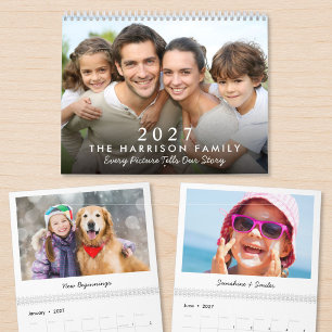 Calendario de Fotos Familiares Minimalista 2027
