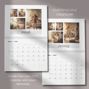 Calendario de Fotos Familiares Minimalista Elegant