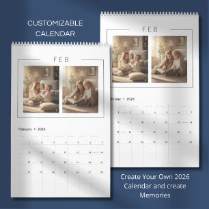 Calendario de Fotos Familiares Minimalista Elegant