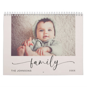 Calendario de Fotos Familiares Modernas en Pastel